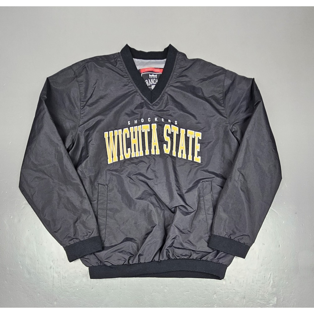 VTG Franchise Club Wichita State Shockers Pullover Mens Small Black Windbreaker